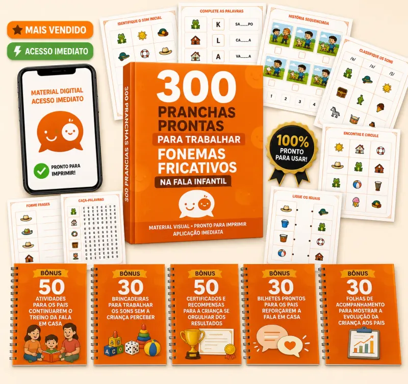 300 Pranchas Fonemas Fricativos - Mockup