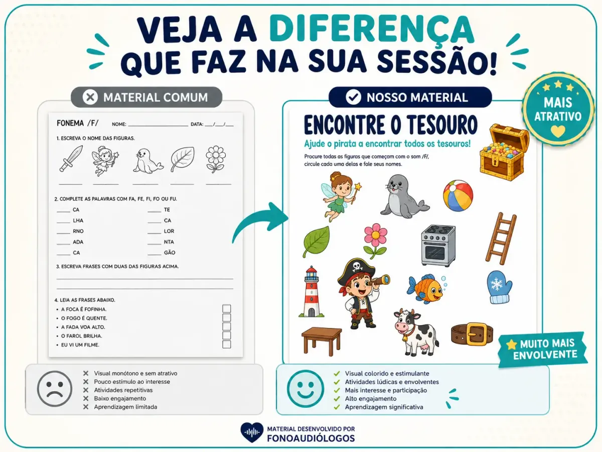 Comparativo: material comum vs nosso material